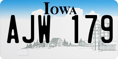 IA license plate AJW179