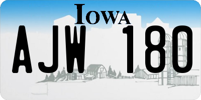 IA license plate AJW180