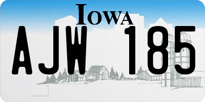 IA license plate AJW185