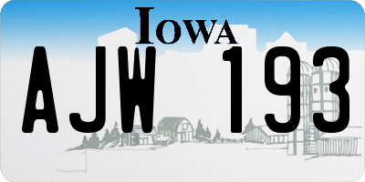 IA license plate AJW193