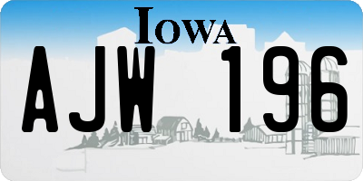 IA license plate AJW196
