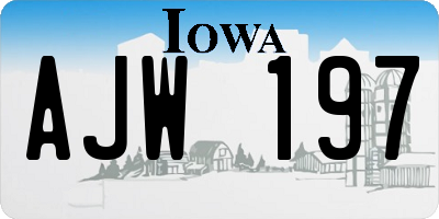 IA license plate AJW197