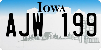 IA license plate AJW199