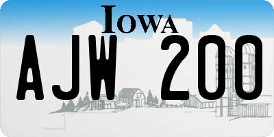 IA license plate AJW200