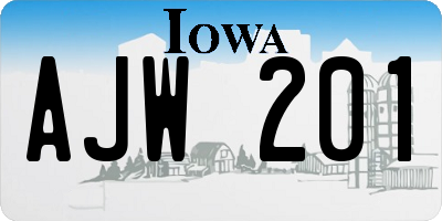 IA license plate AJW201