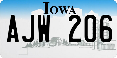 IA license plate AJW206