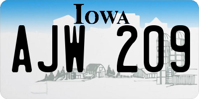 IA license plate AJW209