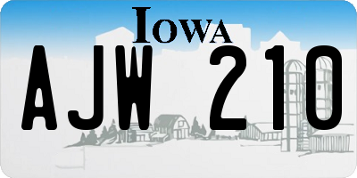 IA license plate AJW210