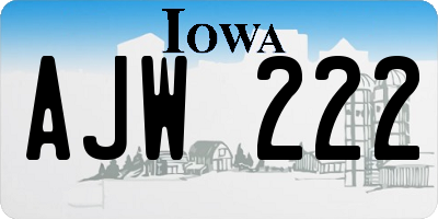 IA license plate AJW222
