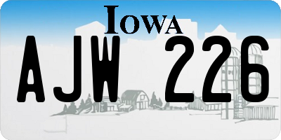 IA license plate AJW226