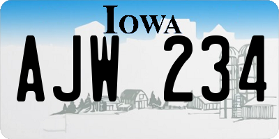 IA license plate AJW234
