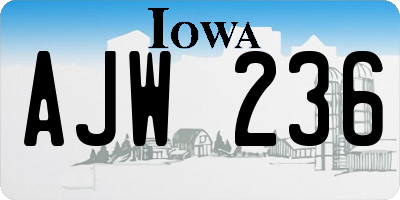 IA license plate AJW236