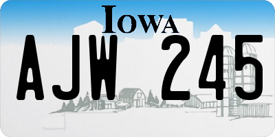 IA license plate AJW245