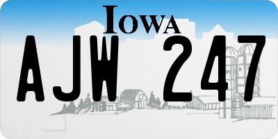 IA license plate AJW247
