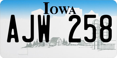 IA license plate AJW258