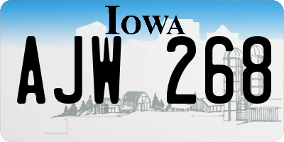 IA license plate AJW268