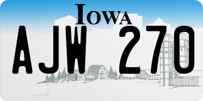 IA license plate AJW270