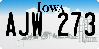 IA license plate AJW273