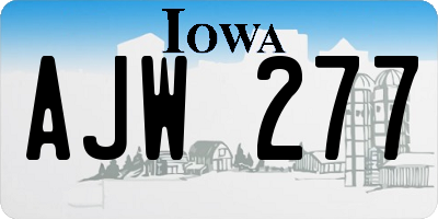 IA license plate AJW277
