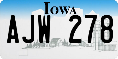 IA license plate AJW278