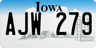 IA license plate AJW279
