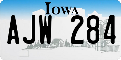 IA license plate AJW284