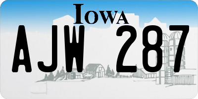 IA license plate AJW287