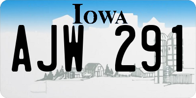 IA license plate AJW291