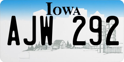 IA license plate AJW292