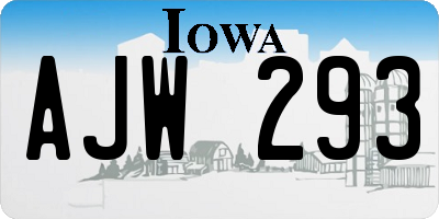 IA license plate AJW293
