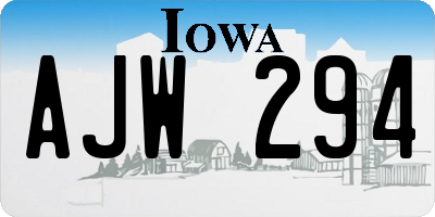 IA license plate AJW294