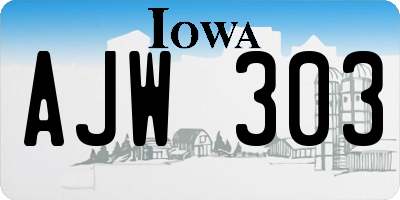 IA license plate AJW303