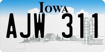 IA license plate AJW311