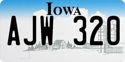 IA license plate AJW320