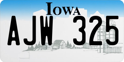 IA license plate AJW325