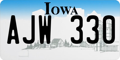 IA license plate AJW330