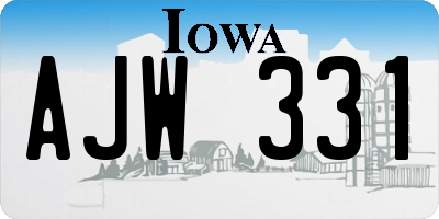IA license plate AJW331