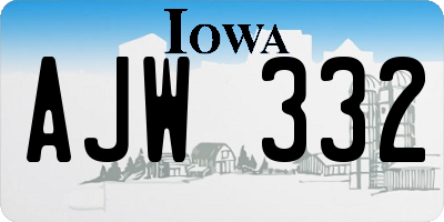 IA license plate AJW332