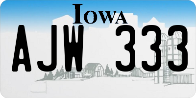 IA license plate AJW333