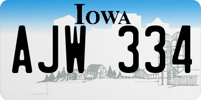 IA license plate AJW334