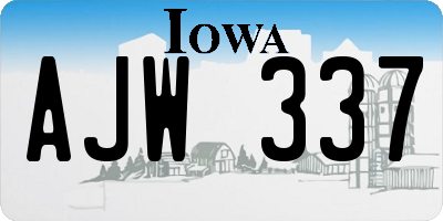 IA license plate AJW337