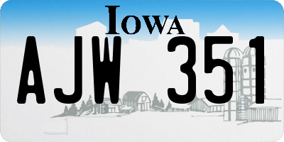 IA license plate AJW351