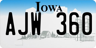 IA license plate AJW360