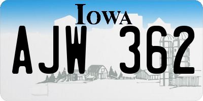 IA license plate AJW362