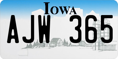 IA license plate AJW365