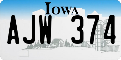 IA license plate AJW374