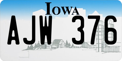 IA license plate AJW376