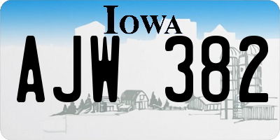 IA license plate AJW382