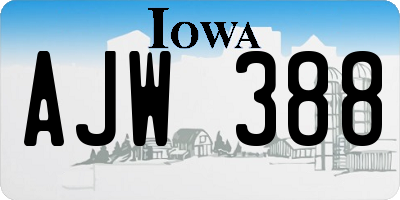 IA license plate AJW388