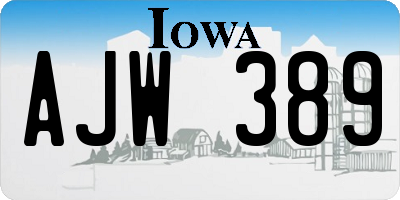 IA license plate AJW389